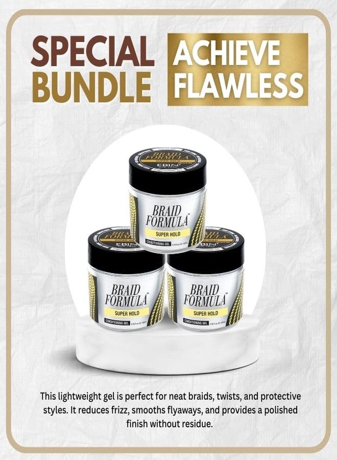 EBIN NEW YORK 3x BRAID FORMULA CONDITIONING GEL – Super Hold (3.53oz/100ml) bundle Braid Styling Neatbraid Conditioning Gel – Moisturizes, Smooths & Styles Hair – Gift Set (3 Items) - Image 2